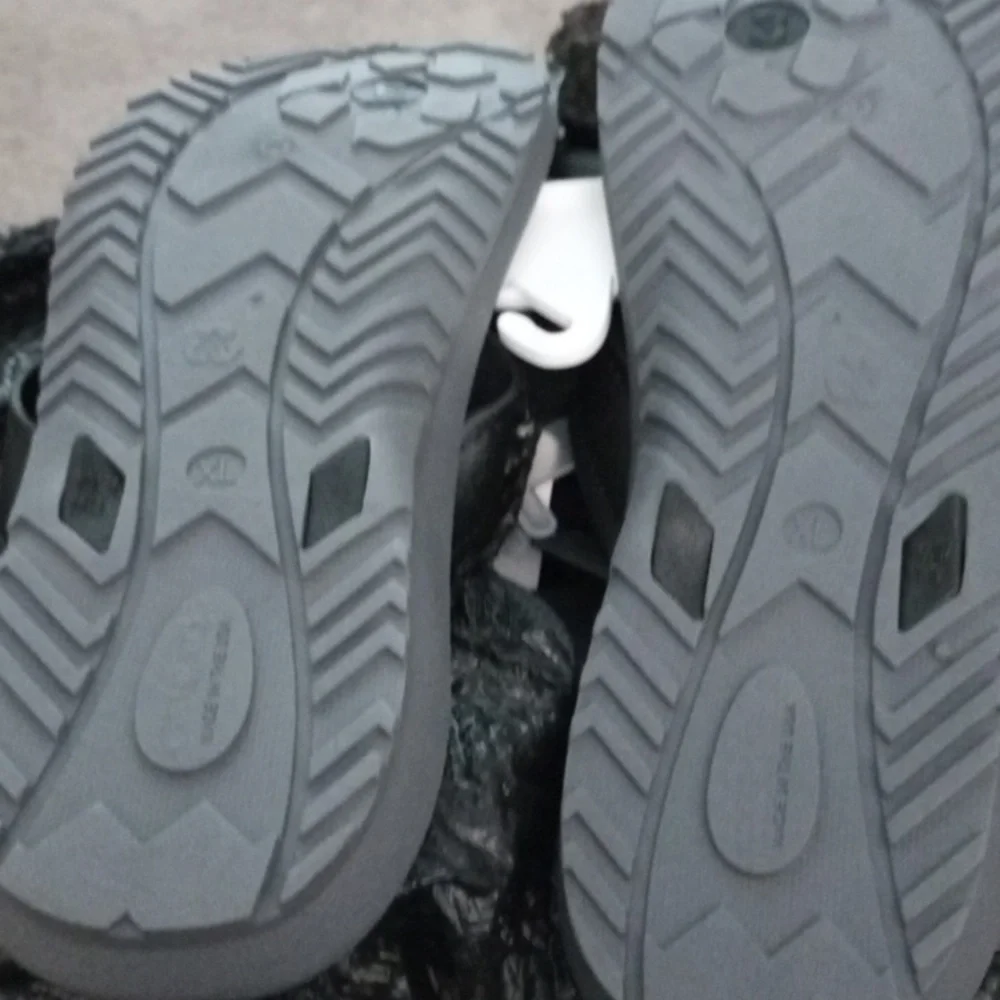 Okabashi Men’s Voyager Flip Flops Gray Black XL NEW USA Arch Support